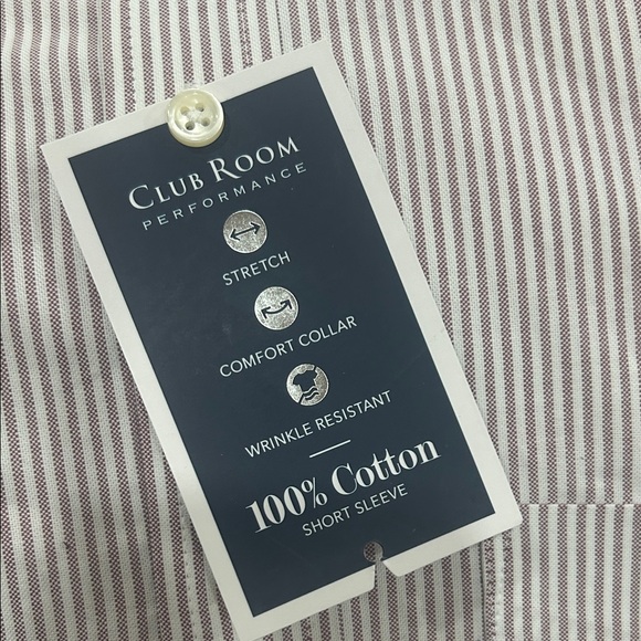 Club Room Men's White and Gray Striped Dress Shirt - Picture 3 of 4